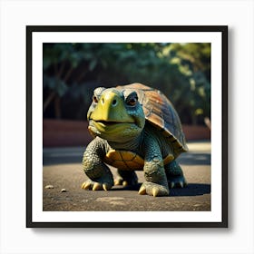 Turtle On The Road Art Print