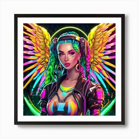 Neon Girl 16 Art Print