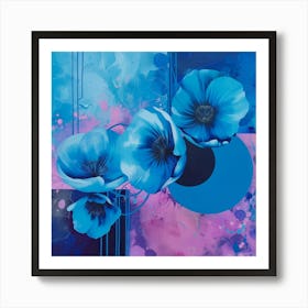 Twilight abstract flowers Art Print