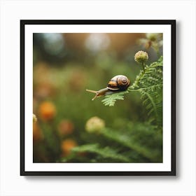 Snail On A Flower 1 Art Print