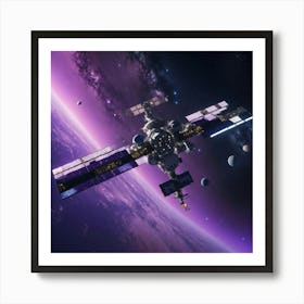 Space Station In Space Art Print