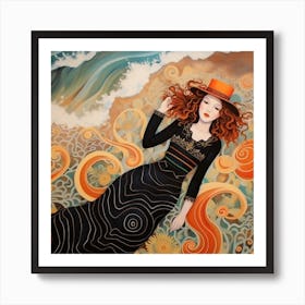 Girl On The Beach Art Print