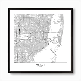 Miami Map Art Print
