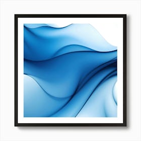 Abstract Blue Wave 4 Art Print