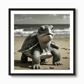 Turtle On The Beach 3 Art Print