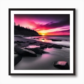 Sunset At The Beach 573 Art Print