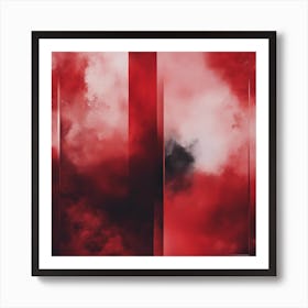 Abstract Minimalist Painting That Represents Duality, Mix Between Watercolor And Oil Paint, In Shade (24) Art Print