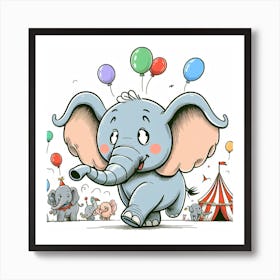 Elephant At The Circus Art Print