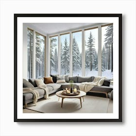 Living Room With Windows Art Print