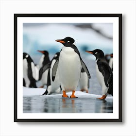 Antarctic King Penguins Art Print