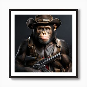 Chimpanzees last man standing Art Print