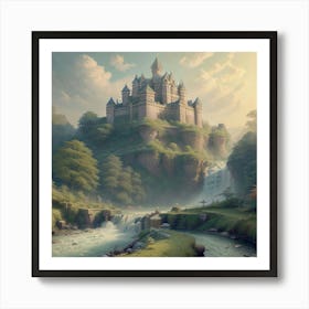 12th Century Waterfall And River Art Print