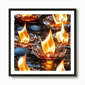 Flames Of Candles Art Print