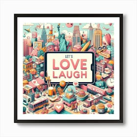 Love Travel New York USA Art Print