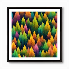 Colorful Trees Art Print