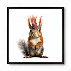 Squirrel With A Mohawk Art Print