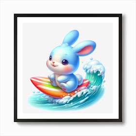 Bunny Surfboard Art Print