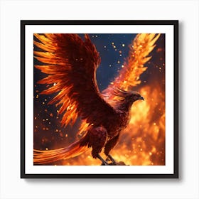 The flaming bird Art Print