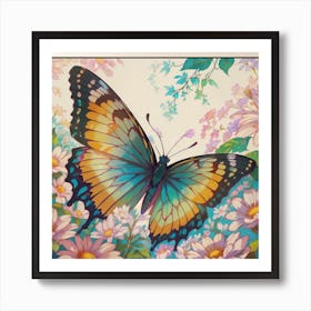 Butterfly In The Garden 1 Art Print