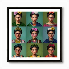 Aspects of Frida Kahlo in Avatars 2 Art Print