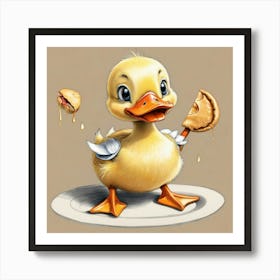 Duck With Pie Art Print