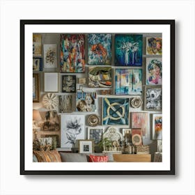 Living Room Full Of Art Art Print