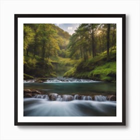 Waterfall In The Forest Art Print