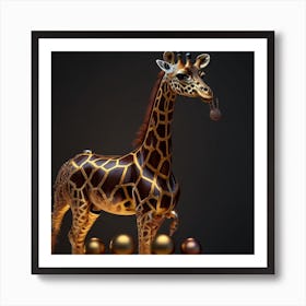 Christmas Giraffe Art Print