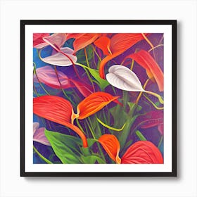 Anthurium Flowers 3 Art Print