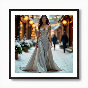 Winter Wedding Dress Art Print