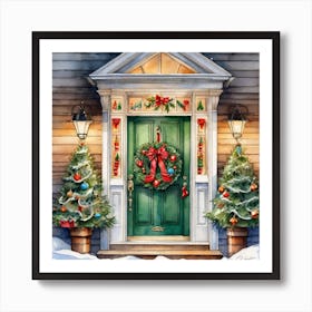 Christmas Door 190 Art Print