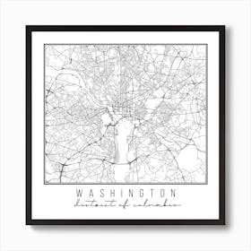 Washington Dc Street Map Art Print