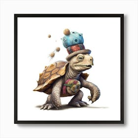 Turtle In A Hat Art Print