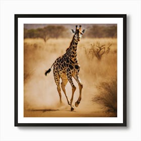 Giraffe Running Art Print