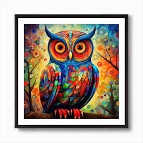 Colorful Owl Art Print