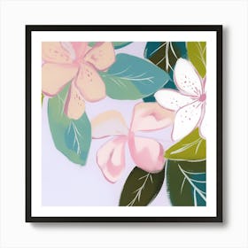 Zarte Pastell Blumen Malerei Art Print