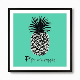 Pineapple 16x16 Art Print