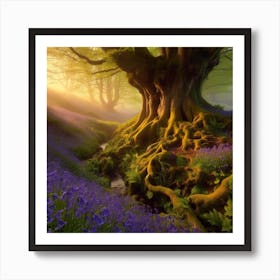 Bluebells In The Forest 16 Art Print