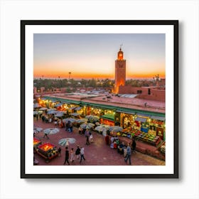 Marrakech At Dusk Art Print