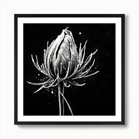 Black And White Flower 1 Art Print