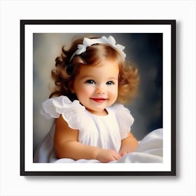 Little Girl In White Dress Art Print