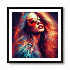 Beautiful Longhaired Woman Art Print