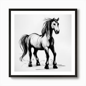 Horse Drawing Art Print