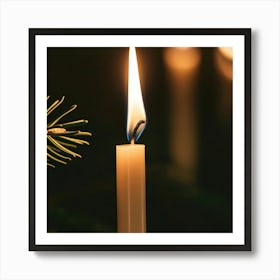 Candle On A Branch Art Print