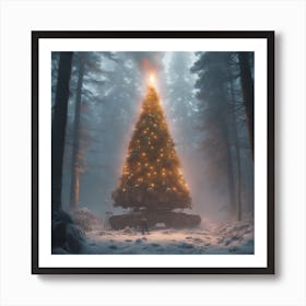 Christmas Tree In The Woods 13 Art Print