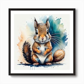 Cute Squirrel Illustration Art Print
