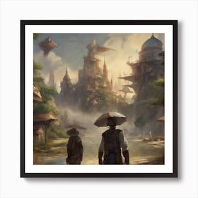 City In The Rain Art Print