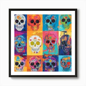 Day Of The Dead Skulls 30 Art Print