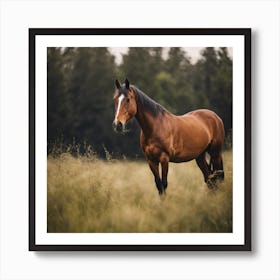 Horse In A Field 3 Art Print