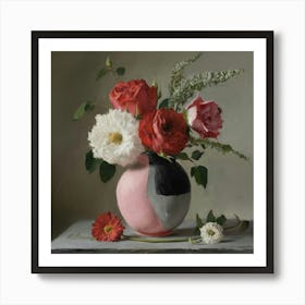 'Roses In A Vase' Art Print